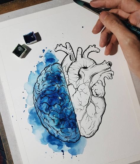 Meaningful Drawings, Easy Canvas Art, Abstract Art Painting Diy, Easy Doodle Art, Human Heart, Small Canvas Art, Watercolor Art Lessons, Book Art Diy, Doodle Art Designs