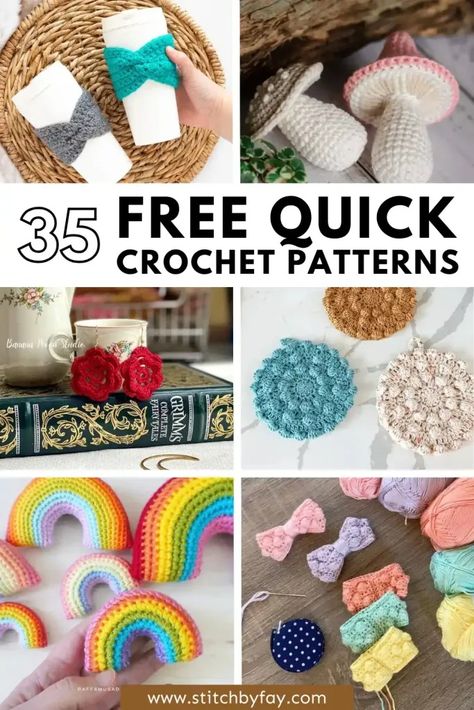 Quick Crochet Patterns Free, Small Amigurumi, Crochet Craft Fair, Creative Upcycling, Small Crochet Gifts, Quick Crochet Gifts, Easy Beginner Crochet Patterns, Crochet Project Free, Last Minute Gift Ideas