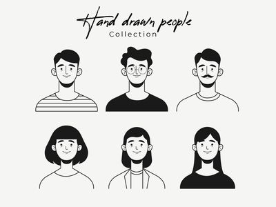 Hand drawn colorless people avatar by Jonathan Larenas | Dribbble People Avatar, 심플한 그림, Wolf Poster, Vector Character Design, Simple Character, Flat Design Icons, Ligne Claire, Cartoon People, Seni 3d