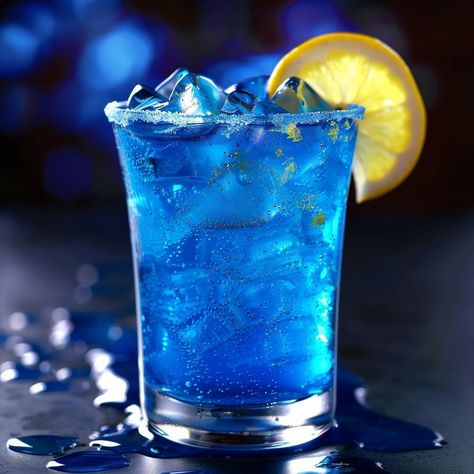 🌌 Try our Midnight Blue Cocktail for a mesmerizing evening! #BlueCocktail Midnight Blue Cocktail Ingredients: Blue curaçao (1 oz) Vodka (1 oz) Lemonade (2 oz) Lemon slice (for garnish) Instructions: Combine blue curaçao, vodka, and lemonade in a shaker with ice. Shake well and strain into a chilled glass. Garnish with a lemon slice. 🌠 Delight in the vibrant hues and refreshing taste of the Midnight Blue Cocktail—perfect for any celebration! #MidnightBlueMagic Blue Lemonade, Glass Garnish, Instagram Recipes, Blue Cocktails, Cocktail Ingredients, Blue Curacao, Trending Recipes, Lemon Slice, The Midnight