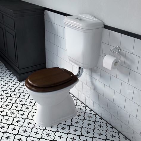 The Vintage Connector Toilet Suite dual flush $1,279.40 from Australian company Caroma. Remodelista. Vintage Toilet, Silver Bathroom, Downstairs Toilet, Deco Bathroom, Object Lessons, Bathroom Items, Flush Toilet, Medicine Cabinet Mirror, White Rooms