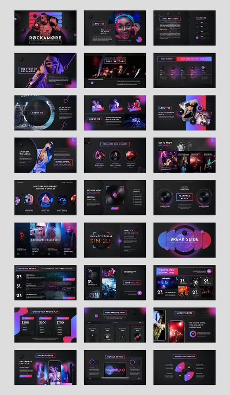 Music Band Keynote Template. 36 Slides. Music Ppt Template, Music Presentation Template, Music Powerpoint, Music Presentation, Presentation Music, Presentation Template Design, Bio Music, Deck Slide, Ppt Template Design