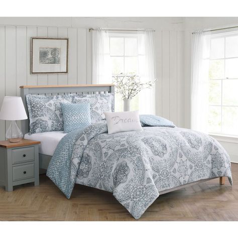 Red Barrel Studio® Cantin Comforter Set & Reviews | Wayfair Dec Pillows, Floral Comforter Sets, Reversible Comforter, Reversible Duvet Covers, Queen Comforter Sets, Queen Comforter, Boho Living, Reversible Quilt, Premium Bedding