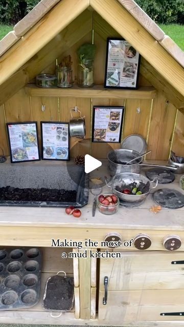 Katie Taylor on Instagram: "Making the most of a mud kitchen… there’s so many amazing play opportunities waiting for children in a mud kitchen. My latest resource includes ideas around how to utilise and make the most of yours.   Download the resource from my website or join my membership to access this and all of the nature/outdoor inspired documents on my website.   If you’re looking for some mud kitchen recipes, I have you covered with autumn, spring or summer recipes, muddy ice creams, muddy pizzas, a muddy cafe set and so many more. Take a look at the mud kitchen section on my website.   #mudkitchen #mudkitchenideas #mudkitchenplay #outdoorplay #play #playoutdoors #earlyyearsoutdoor #earlyyearsoutdoormembership #forestschool #eyfs #eyfsoutdoors #outdoorlearning #teacher" Diy Mud Kitchen Outdoor Play, Toddler Mud Kitchen, Mud Kitchen Ideas, Kitchen Section, Outdoor Play Kitchen, Katie Taylor, Mud Kitchen, Forest School, Outdoor Learning