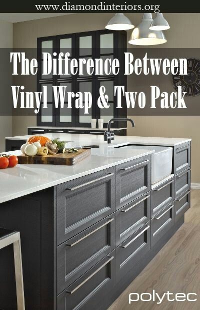 What is the difference between vinyl wrap and two pack? - Cabinetry finishes - Kitchen cabinets - Kitchen design ideas Vinyl Wrap Kitchen, Kitchen Cabinets Upgrade, Repainting Kitchen Cabinets, Bathroom Cabinet Colors, Flatpack Kitchen, Kitchen Wrap, Kitchen Vinyl, Diy Vinyl, Kitchen Upgrades