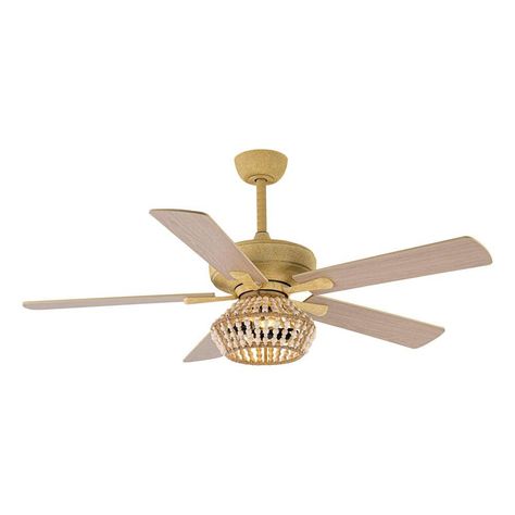 52 in. Indoor Weathered Gold Reversible Blade Ceiling Fan with Wood Bead Light Kit and Remote Control Included Girls Ceiling Fan, Boho Teen Bedroom, Ceiling Fan Direction, Gold Ceiling Fan, Fan Lighting, Decor Ceiling, Living Room Ceiling Fan, Fan Lights, Ceiling Fan Bedroom