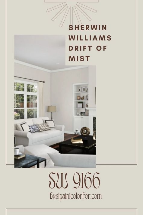 Sherwin Williams Drift of Mist - Color Review (LATEST) Grey Mist Sherwin Williams, Drift Of Mist Sherwin Williams Bedroom, Sw Drift Of Mist Walls, Drift Of Mist Coordinating Colors, Sw Drift Of Mist, Drift Of Mist Sherwin Williams, Sherwin Williams Drift Of Mist, Drift Of Mist, Sherman Williams