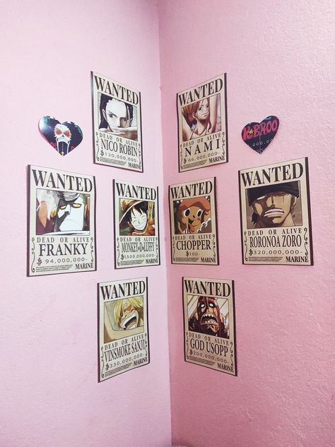 One Piece Bounties Posters, One Piece Posters Wanted, One Piece Anime Bedroom Ideas, One Piece Anime Room Decor Ideas, One Piece Anime Nursery Theme, One Piece Anime Decor, One Piece Poster Aesthetic, One Piece Username Ideas, One Piece Bedroom Ideas