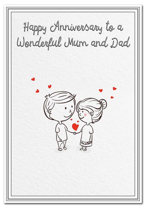 Anniversary Cards for Parents - Mum and Dad Wedding Anniversary Card - Happy Wishes - Blank Inside to Write own Message - Special Keepsake Greeting - Modern Quality - Cartoon Couple in Love Theme : Amazon.co.uk: Stationery & Office Supplies Happy Anniversary Wishes For Parents, Happy Anniversary Parents Wishes, Wedding Anniversary Cards For Parents, Anniversary Card Ideas For Parents, Anniversary Cards For Parents, Wedding Anniversary Wishes For Parents, Happy Anniversary Parents, Homemade Anniversary Cards, Cards For Parents