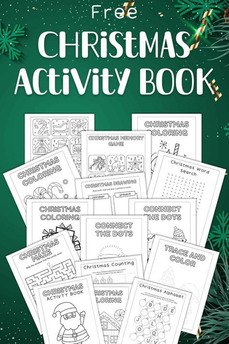 Free Christmas Activity Book for Kids Christmas Printable Games For Kids, Christmas Busy Book Free Printables, Christmas Activity Book Printable, Christmas Activities For Kids Printable Free, Free Christmas Activities For Kids, Christmas Activity Sheets For Kids, Christmas Activities Printables, Christmas Book Activities, Christmas Activities For Kids Printable