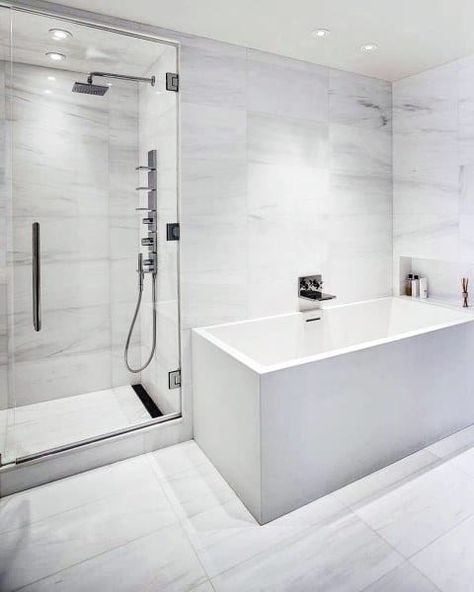 Top 60 Best Bathroom Floor Design Ideas - Luxury Tile Flooring Inspiration White Marble Tile Bathroom, Best Bathroom Flooring, Marble Bathroom Floor, White Marble Bathrooms, Marble Tile Bathroom, Modern White Bathroom, White Bathroom Designs, White Bathroom Tiles, White Marble Tiles