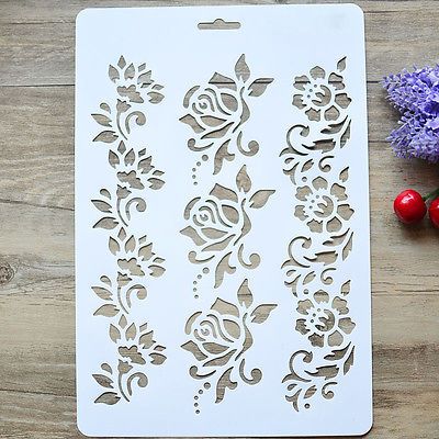 Flower Layering Stencils Painting Scrapbooking Embossing Paper Cards DIY Craft Lace Flowers Diy, Stamp Drawing, Stencils Painting, Marker Crafts, Layering Stencils, Drawing Stencils, Plastic Stencil, Painting Templates, Flower Stencil