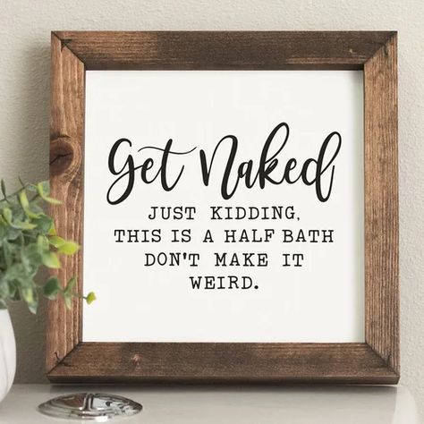 Get Naked Funny Wall Art Humor Gift Funny Bathroom Sign - Etsy Fun Bathroom Signs, Mini Bathroom, Bathroom Canisters, Art Humor, Funny Bathroom Signs, Funny Wall Art, Bathroom Sign, Funny Bathroom, Bathroom Humor