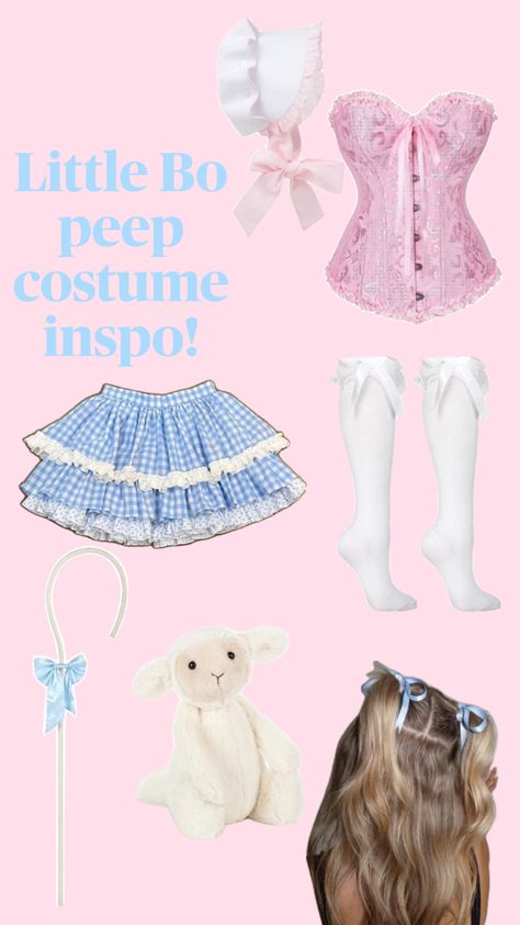 Unique pink and blue little Bo peep costume #autumn #fall Little Bo Peep Costume, Costume Inspo, Unique Halloween Costumes, Little Bo Peep, Bo Peep, Group Costumes, Halloween Inspo, Couples Costumes, Autumn Fall