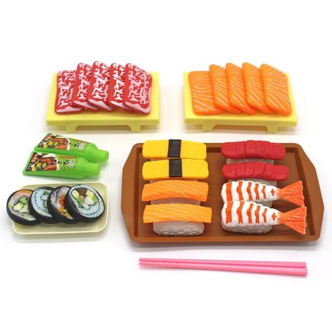 Sushi For Kids, Play Restaurant, Model Food, Model Kitchen, Tuna Sushi, Kitchen Toy, Cooking Toys, Sushi Design, Play Food Set