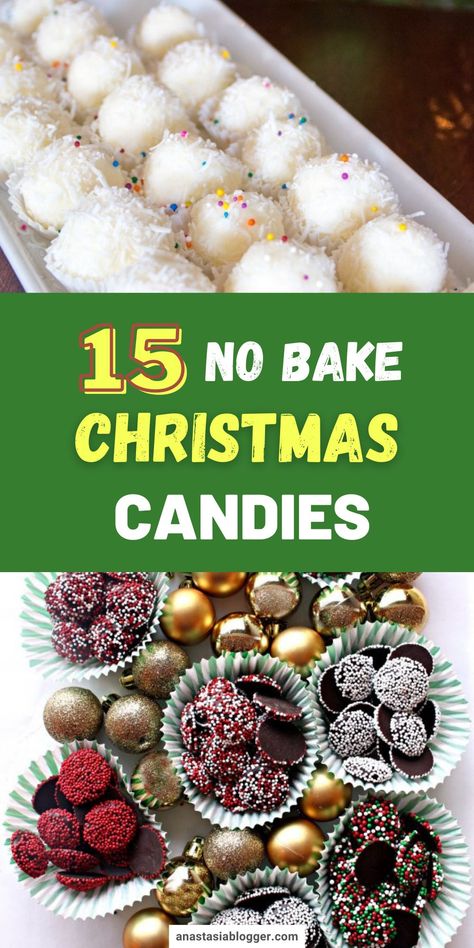 Instead of buying Christmas candies, why not make your own? Here are quick and easy Christmas candy recipes you and your family will love! #christmas #christmascandy #christmasrecipes Quick Christmas Candy Recipes, Treats To Make For Christmas Gifts, Christmas Candy Station Ideas, Diy Candies Recipes, Easy Christmas Chocolates, Old Christmas Candy Recipes, Holiday Candy Ideas, Homemade Goodies For Christmas, Packaging Christmas Treats