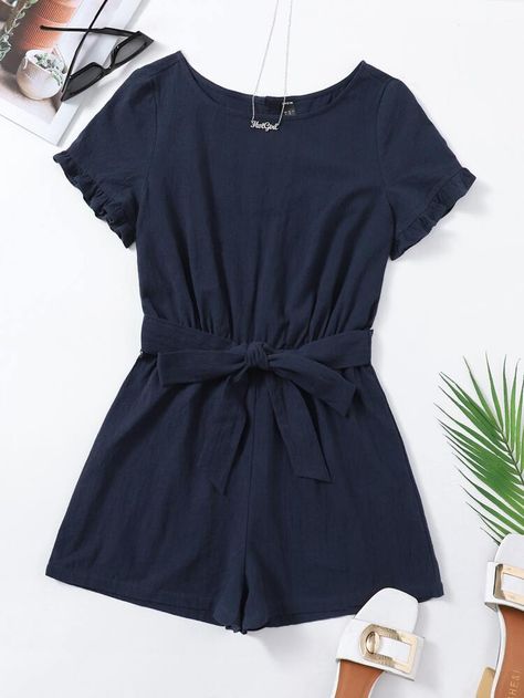 Shein Romper Jumpsuits, Belted Romper, Designer Jumpsuits, Shein Style, Rompers Women, Jumpsuits For Women, Fashion News, Jumpsuit Romper, Overalls