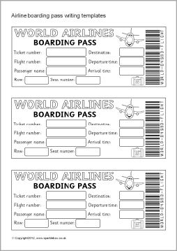 Airline ticket/boarding pass writing templates (SB7770) - SparkleBox Tabel Periodik, Travel Theme Classroom, Drivers Licence, Around The World Theme, Boarding Pass Template, Passport Template, Airline Ticket, Homeschool Geography, World Thinking Day