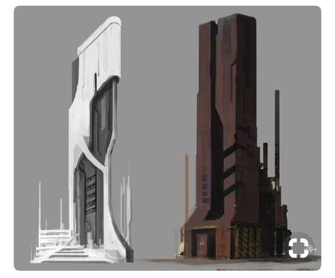 Sci-Fi buildings | Digital art Cyberpunk Building, Scifi Building, Sci Fi Building, Sci Fi Architecture, Futuristic Building, Future Buildings, Sci Fi City, Bg Design, Sci Fi Environment