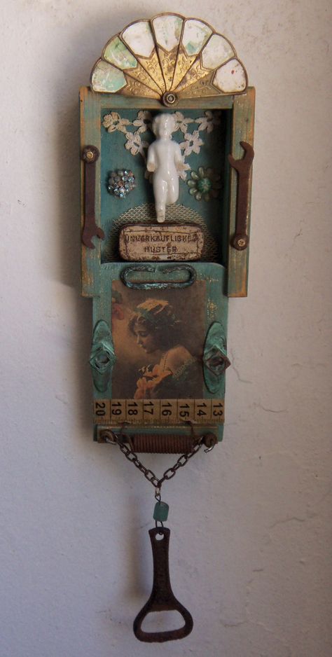 (#1279) Shadow Box | Assemblage Art | Sari Noy (Azaria) | Flickr Shadow Box Kunst, Kunst Collages, Box Assemblage, Art Altéré, Shrines Art, Shadow Box Art, Found Object Art, Altered Boxes, Found Art