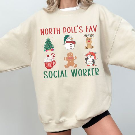 Social Worker Outfits, Gifts For Your Bestfriend, Work Christmas Gifts, Cute Winter Sweater, Cute Winter Sweaters, Christmas Sweater Funny, Support Worker, Social Worker Gifts, Foster Mom