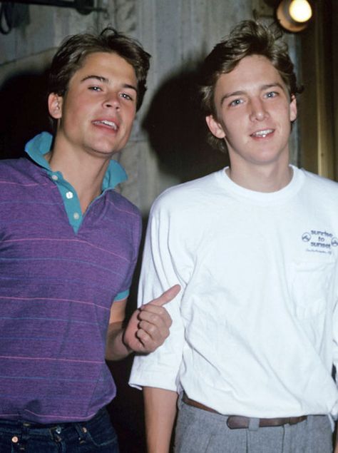 Rob Lowe + Andrew McCarthy, 1982. Andrew Mccarthy, 80s Actors, Brat Pack, 80s Men, Rob Lowe, Willie Nelson, All I Ever Wanted, Young Men, New Classic