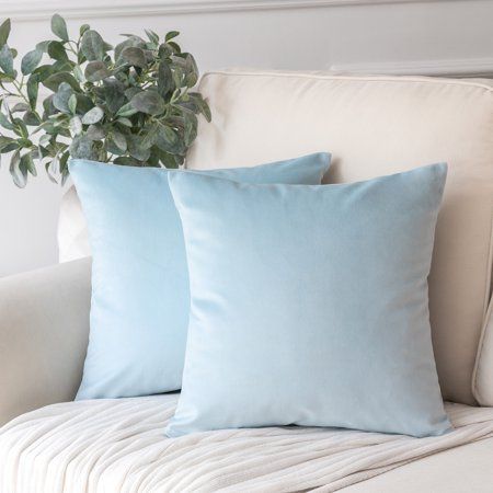 Patio Tents, Light Blue Pillows, Chenille Throw, Blue Rooms, Blue Throw Pillows, Velvet Pillow Covers, Decorative Throw Pillow Covers, Square Pillow Cover, Blue Pillows