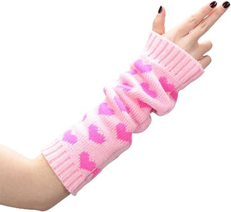 Arm Warmers Y2k Gyaru Kawaii Lolita Long Arm Sleeve Japanese Harajuku Fingerless Mittens Gloves Cute Pastel Goth Accessories (One Size,Pink Heart) at Amazon Women’s Clothing store Arm Warmers Y2k, Cute Accessories Kawaii, Y2k Gyaru, Gyaru Kawaii, Arm Accessories, Goth Accessories, Pink Gloves, Japanese Harajuku, Rainbow Outfit