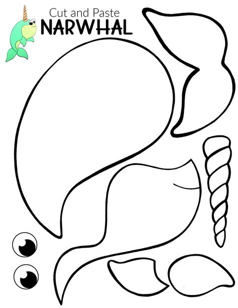 Narwhal Craft, Arctic Animals Preschool, Arctic Animals Crafts, Craft Animals, Simple Mom Project, Animals Preschool, Animals Jokes, Ocean Coloring Pages, Polar Animals