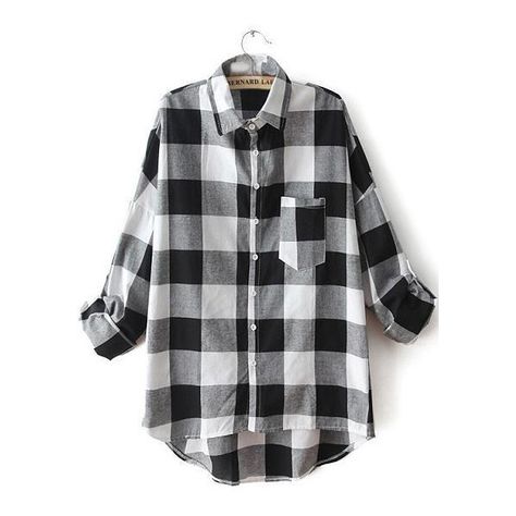 SheIn(sheinside) Black White Lapel Plaid Pocket Blouse (25 CAD) ❤ liked on Polyvore featuring tops, blouses, shirts, flannel, sheinside, black, white collar black shirt, long-sleeve crop tops, long sleeve button shirt and long sleeve flannel shirts Black Collared Shirt, Black Flannel Shirt, Button Collar Shirt, Black Plaid Shirt, Black And White Flannel, Black White Outfit, Pocket Blouse, Black Flannel, Black Blouse Long Sleeve