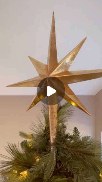 Lauren Beavers on Instagram: "DIY Christmas Tree Topper 🎄  The star is sold out online so you have to go in store to find it!! 🫶🏼  #treetopper #christmasdecor #holidaydecor #christmastree #christmas2022 #holiday2022" Homemade Star For Christmas Tree Topper, Christmas Tree Star Topper Diy 3d Paper, Diy Christmas Star Topper, Christmas Tree Star Topper Diy, Diy Tree Toppers Christmas, Lighted Christmas Tree Toppers, Diy Star Tree Topper, Diy Tree Topper Ideas, Tree Toppers Christmas Unique