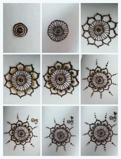 Henna Filling Design, Mehendi For Beginners Step By Step, Step By Step Henna Designs Easy, Step By Step Henna Designs, Easy Mehendi Designs For Beginners, Mandala Mehendi, Henna Designs Easy For Beginners, Easy Mehendi, Henna Painting