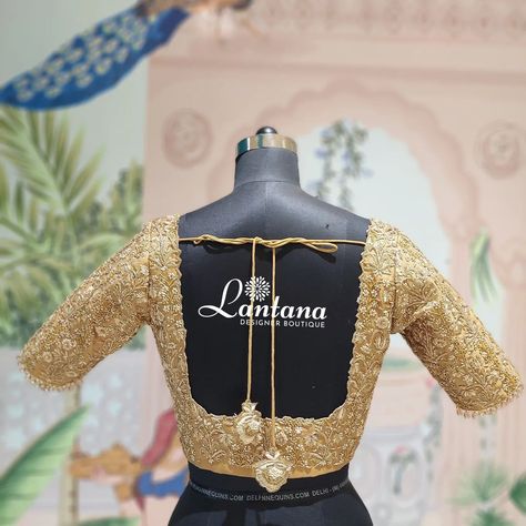 Golden Bridal Blouse With Exquisite Embroidery 👌 The Rich Golden color symbolizes opulence and grace.The blouse adorned with beautiful tassels, this blouse Is designed to make you Shine ♥️.... @lantanaboutiquebangalore Marathahalli, Bangalore #bridalware #bridalblouse #blousedesign #newdesign #bride #bridesofindia #bridesofinstagram #bangalore #boutique #lantanaboutique #new #posts #instapost #trending #bridalembroidery #goldenembroidery #goldenblouse #tassel #happycustomer #weddingfash... Golden Color Blouse Designs, Golden Blouse, Blouse Hand Designs, Bridal Blouse, Bridal Designs, Golden Color, Hand Designs, Bangalore, Neck Designs