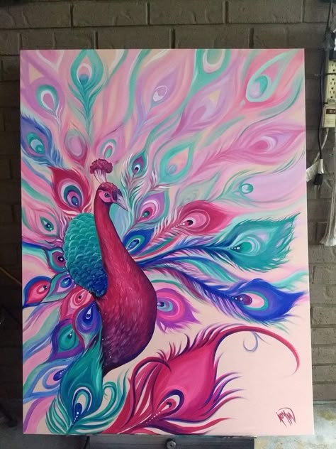 Peacock Painting, Canvas For Beginners, Soyut Sanat Tabloları, Easy Canvas Painting, Canvas Painting Designs, Seni Cat Air, Art Painting Gallery, Lukisan Cat Air, Indian Art Paintings