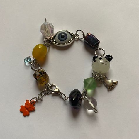 Fairycore Bracelet, Funky Bracelet, Bracelet Inspired, Indie Jewelry, Metal Charms, Jewelry Accessories Ideas, Unusual Jewelry, Natural Stone Bracelets, Jewellery Ideas