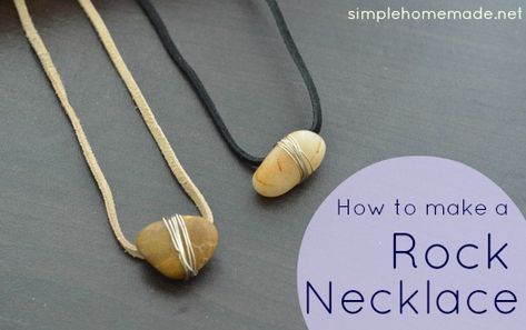 How to Make a Rock Necklace Detective Vbs, Rock Necklaces, Pioneer Trek, Homemade Necklaces, Bath Salts Diy, Diy Necklaces, Scout Activities, Rock Necklace, Church Crafts