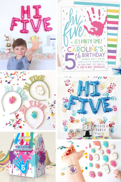 Hi 5 Theme Birthday Party, 5 Bday Party Ideas, 5tg Birthday Ideas, Five Year Old Party Themes, 5yr Birthday Party Ideas, Five Year Birthday Theme, 5 Yrs Old Birthday Party Ideas, High Five Party Ideas, Hi Five Party Ideas