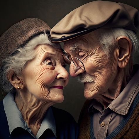 Old Couple In Love, Vieux Couples, رسم كاريكاتير, Old Man Portrait, Board Pictures, Life Motivation Inspiration, Growing Older, Growing Old Together, Old Faces