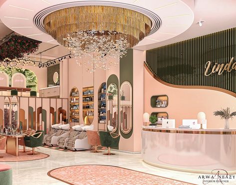 Beauty Salon Decoration, Back Wall Design, Salon Interior Design Ideas, Dining Room Design Luxury, Retail Store Interior Design, Interior Architecture Drawing, Retail Interior Design, Retail Store Interior, Spa Interior