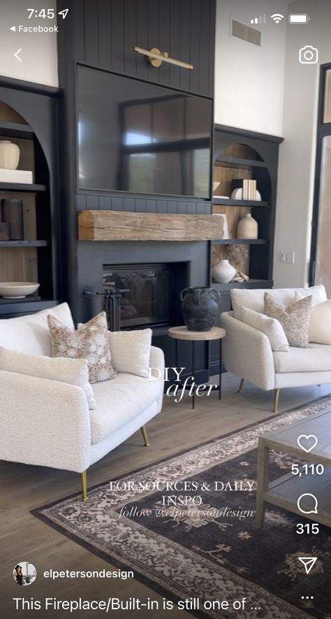 Cozy Basement, Fireplace Built Ins, Living Room Decor Fireplace, Home Fireplace, Living Room Remodel, Room Remodeling, Decor Home Living Room, Living Room With Fireplace, Living Room Inspo