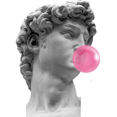 David (Michelangelo) Bubble Gum by maeroks David Bubble Gum, Bubble Gum Illustration, Bubble Gum Aesthetic, David Aesthetic, The David Statue, Buble Gum, David Michelangelo, David Statue, Blowing Bubble Gum