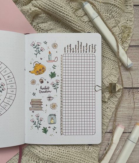 Habit Tracker Inspiration, Bujo Monthly Habit Tracker, Month Planner Aesthetic, Winter Habit Tracker, Monthly Habit Tracker Bullet Journal, Monthly Tracker Ideas, Bujo Habit Tracker Ideas, Bujo Tracker Ideas, Journaling Habit Tracker