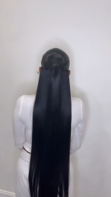 Half Up Half Down Pulled Back, Low Half Up Half Down Straight Hair, Half Up Half Down Leave Out Weave, Half Up Half Down No Leave Out Weave, Half Up Half Down Low Ponytail Black Women, Low Pony Half Up Half Down, Low Half Up Half Down Hairstyles, Half Up Half Down Back Ponytail, Half Up Half Down With Straight Hair