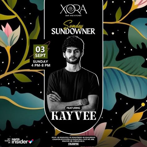 created a flyer for Kayvee performing live at xora Mobile: +91 82472 17179 Mail us: hi.flyhighdigital@gmail.com #arts #artworks #design #designedavideo #motionvideo #video #videoediting #designedavideo #createdavideo #creatives #artworks #creativity #technomusic #techno #music Live Music Flyer, Music Flyer, Creative Website Design, Creative Website, Abstract Graphic Design, Instagram Creative Ideas, Texture Graphic Design, Food Poster Design, Abstract Graphic