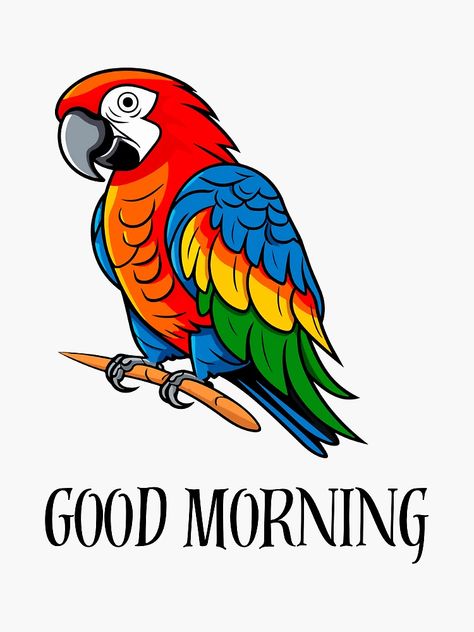 "A parrot telling you Good Morning." Sticker for Sale by Crazy Stepping print | Redbubble Parrot Head Tattoo, Parrot Tattoo, Parrot Head, Head Tattoo, Head Tattoos, Actor Photo, Drawing Ideas, Parrot, Good Morning