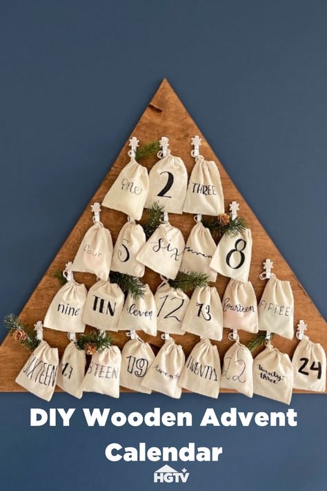 Advent calendars are a timeless holiday tradition that makes for magical childhood memories. If you want to opt for sustainable Christmas decor that you can reuse for future holiday seasons, this is the perfect year to make your own wooden DIY advent calendar. Magical Childhood, Wooden Advent Calendar, Sustainable Christmas, Grandmas Christmas, Homemade Christmas Decorations, Diy Advent Calendar, Advent Calendars, Holiday Crafts Christmas, Indoor Christmas