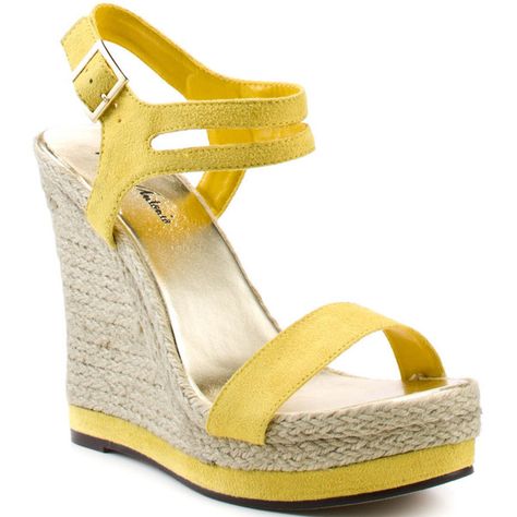 Michael Antonio Galena - Yellow Suede Pu found on Polyvore Yellow Wedges, Wedding Wedges, Yellow Sandals, Fantastic Shoes, Beautiful Sandals, Michael Antonio, Yellow Shoes, Shoe Art, Mellow Yellow