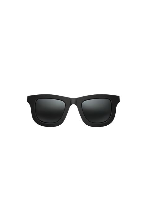 The emoji 🕶️ depicts a pair of sunglasses, with dark lenses and a black frame. The lenses are oval-shaped and slightly curved, and the frame has two arms that extend outwards and curve behind the ears. The arms are also black and have small silver accents near the hinges. The overall appearance of the emoji is sleek and stylish, reminiscent of classic aviator sunglasses. Silly Emojis, Black Emojis, Apple Emoji, Sunglasses Emoji, Apple Emojis, Black Emoji, Emoji Cat, Emoji Black, Ios Emoji