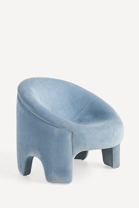 This accent piece has a deep seat you can sink into, providing a comfy and eye-catching addition to any room. For ordering assistance and more, please contact us For aesthetic advice and tips to help decorate your space, enjoy our complimentary home styling services | Kian Chenille Accent Chair by Anthropologie in Blue, Polyester/Cotton/Acrylic Powder Blue Decor, Aesthetic Armchair, Anthropologie Furniture, Aesthetic Advice, Cardboard Chair, Styling Services, Embroidery Ribbon, Acrylic Chair, Romantic Room