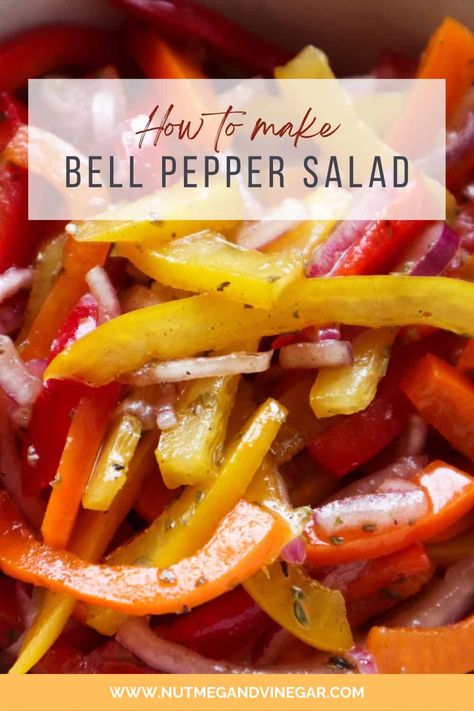 3 Pepper Salad, Pepper And Tomato Salad, Pepper Salad Recipes Bell, What To Do With Bell Peppers, Bell Pepper Salad Recipes, Bell Pepper Recipes Side Dish, Pepper Salad Recipes, Green Pepper Salad, Green Bell Pepper Recipes